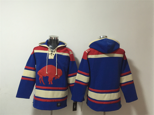 Men's Buffalo Bills Blank Royal Ageless Must-Have Lace-Up Pullover Hoodie